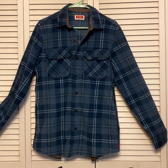 Wrangler Polar Fleece Plaid Light Jacket Shirt size S - Picture 1 of 8